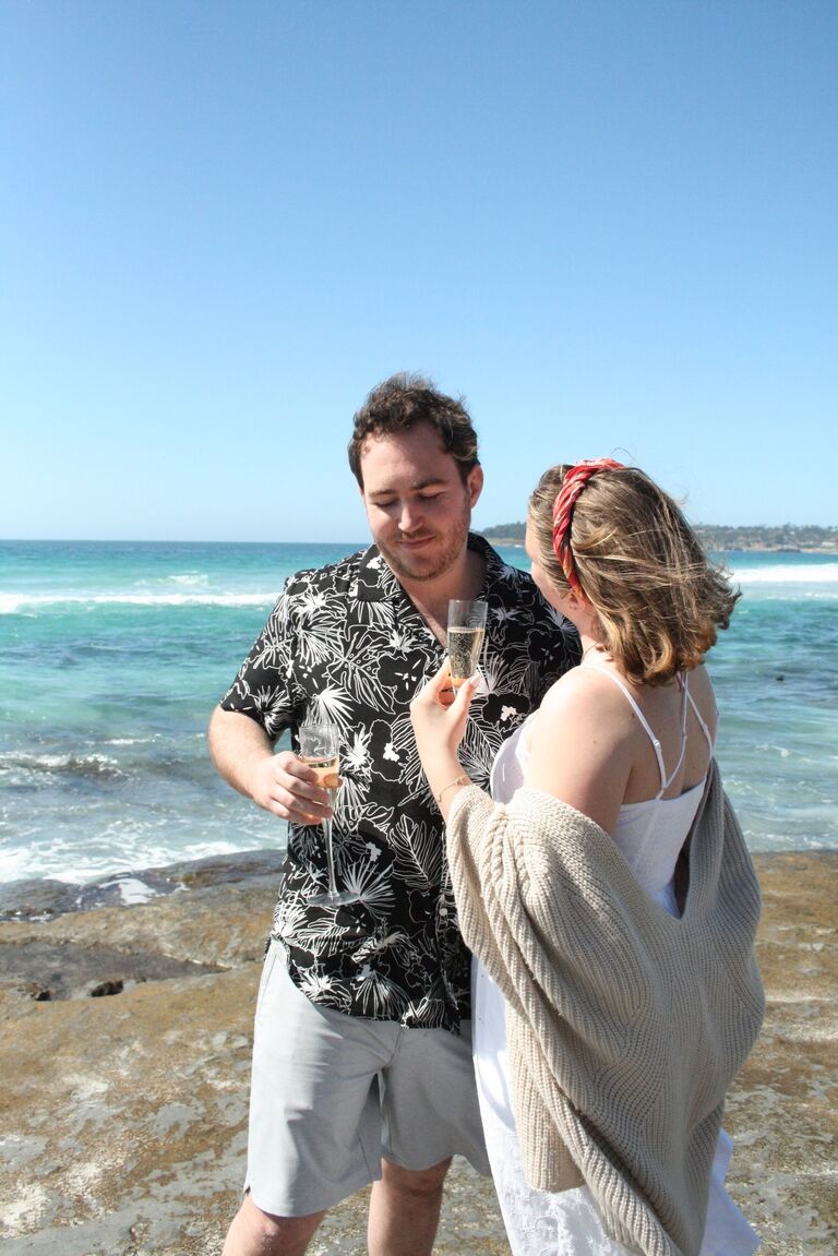 Ted and Laura emerged, with a couple of glasses in hand, a bottle of champagne, and hugs. 