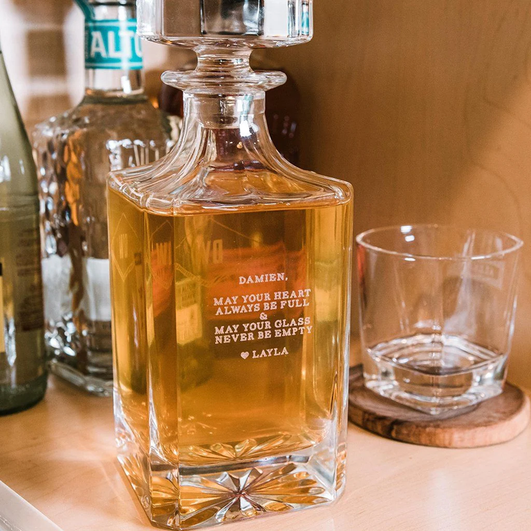 Personalized glass decanter