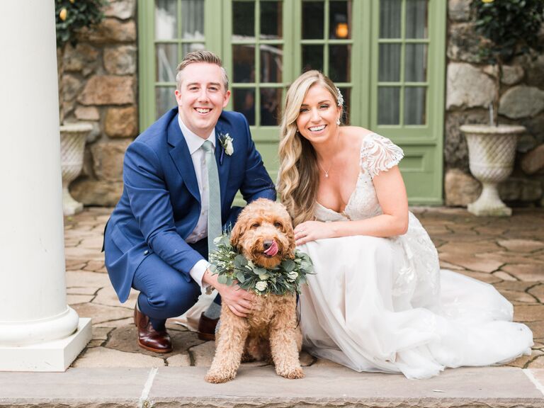 Happy couple with their pet