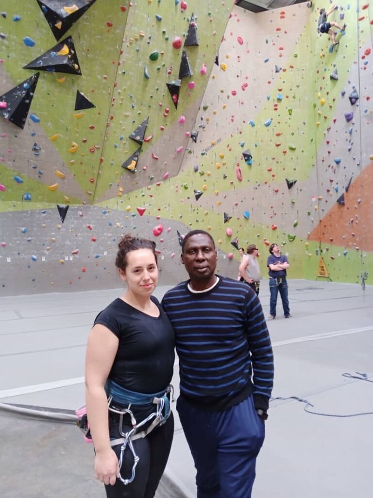 After graduation, we reconnected over our shared love for climbing and decided to get coffee. Talking and being in each other’s company came so easy it was like we carried on immediately where we left off. Ayo was so enamored he asked Hannah on a date and she said yes!