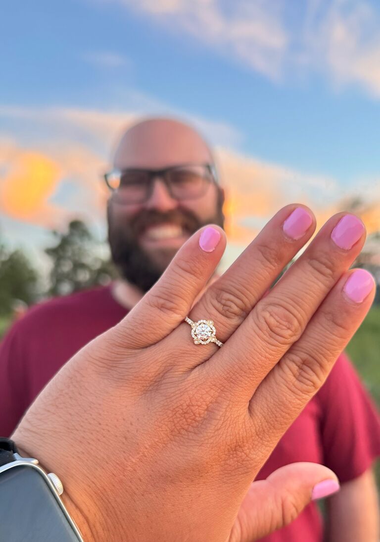 A close up of the ring -  Celebrating our 1st year together turned into the happiest day of my life so far. 