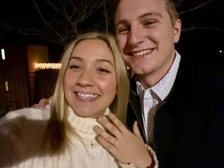 Still in VA, Charlie proposed with the gorgeous ring, and we went out to dinner!