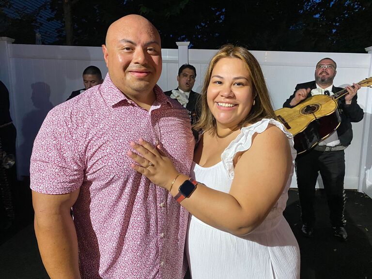 They got engaged with a live mariachi band right after the baby shower.