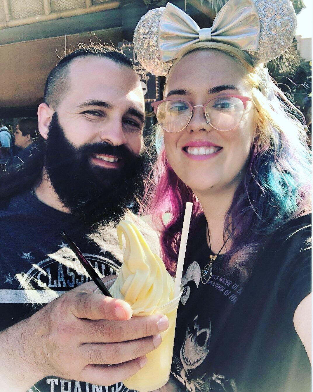 First trip together @Disneyland (sharing a Dole Whip Float)
