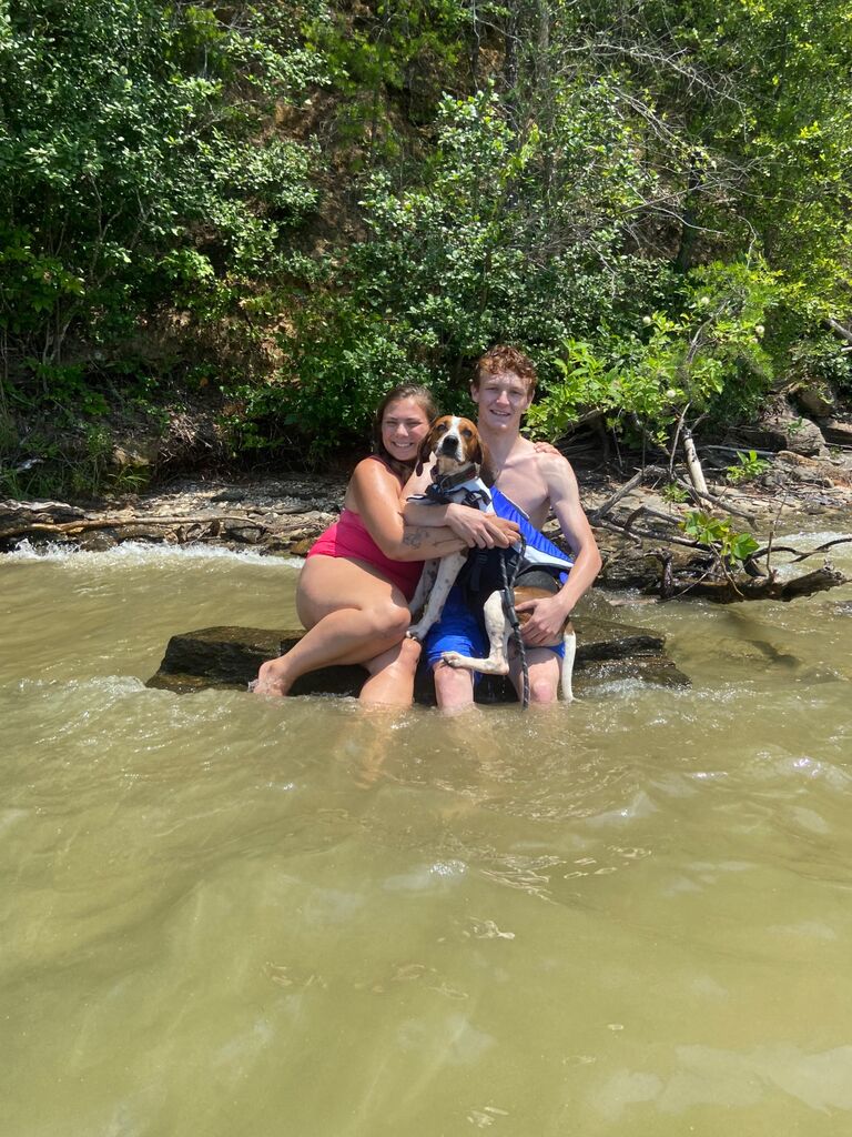 Taking our baby to the lake for the first time.