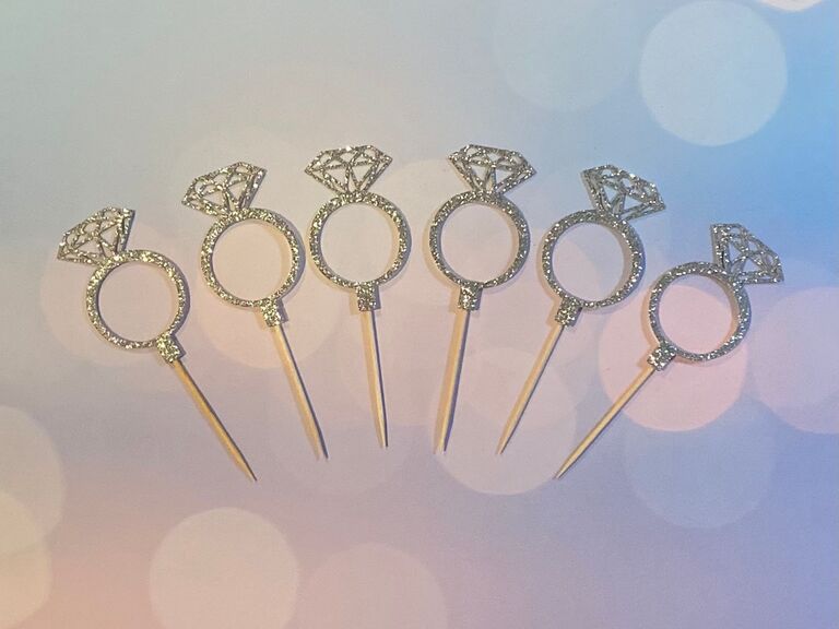 Diamond ring cupcake toppers for bridal shower