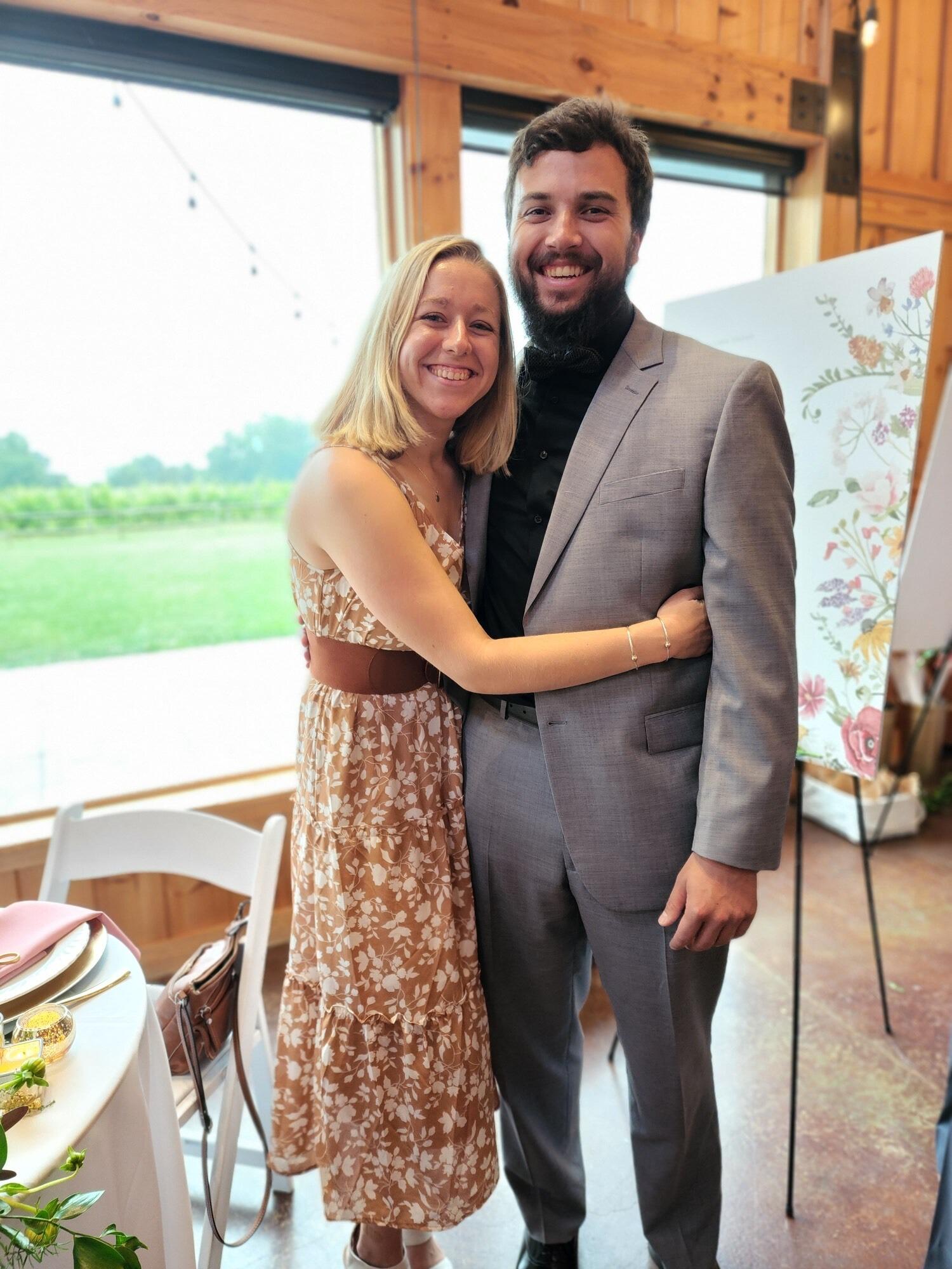 We met at a wedding, which is very full circle.  Carly swept Tyler off his feet.  Weddings have been central to our relationship along the way. We have been to 13 weddings together.