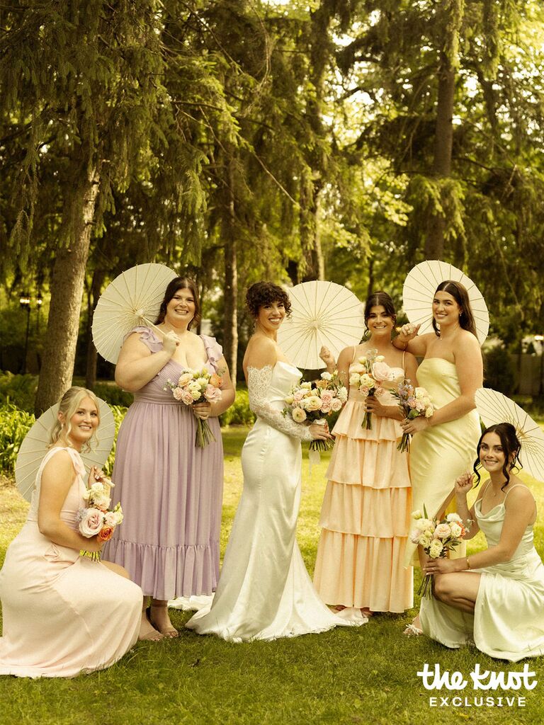 Jessica Pappas with her bridesmaids