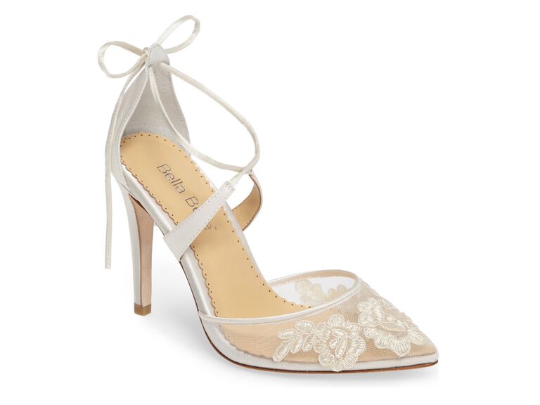 Lace discount wedding heels