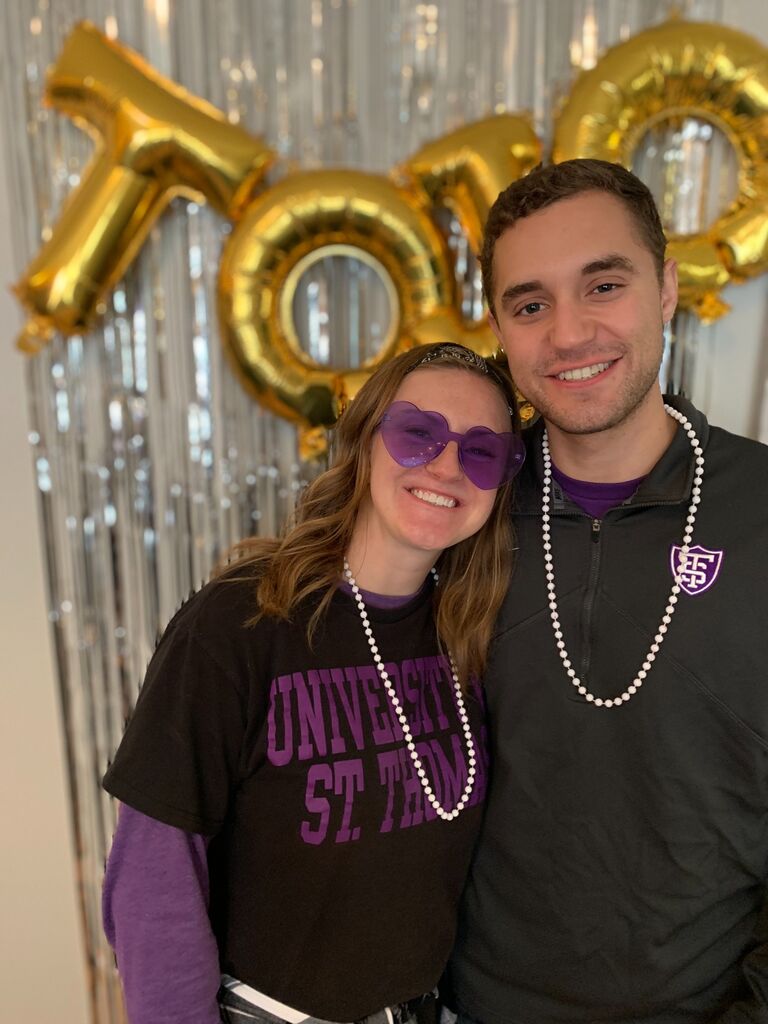 Steph and Patrick both transferred to the University of St. Thomas sophomore year. We were excited to be at the same school and no more long distance!