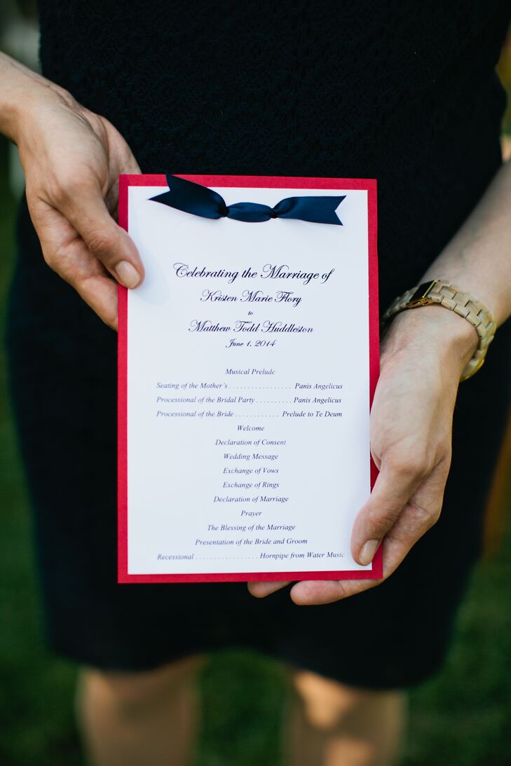 Black White And Red Ceremony Programs With Ribbon