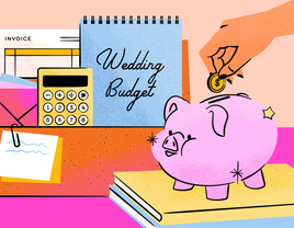 Woman budgeting for wedding with calculator 