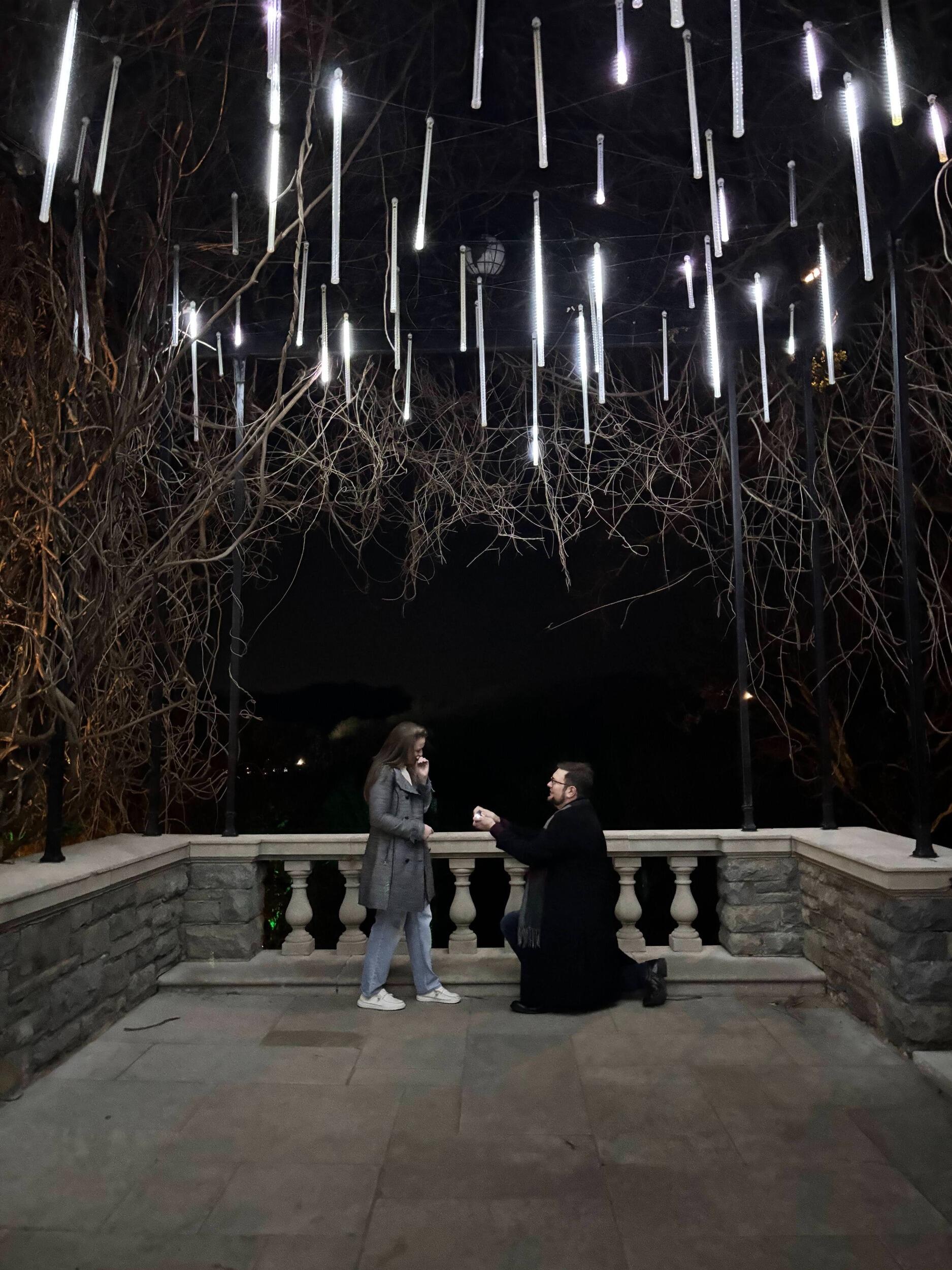 DJ proposed just in time to fulfill his promise of "before the end of the year."  Madison lost her mind and went into shock, couldn't stop smiling, and kept saying "this is CRAZY" all night long.  