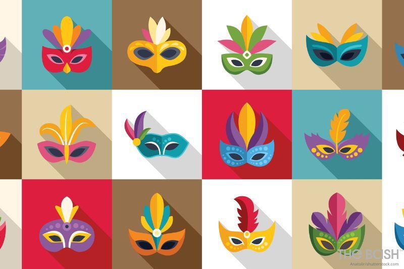 Colorful Masks Mardi Gras Zoom Background