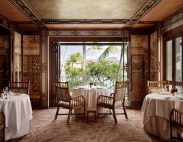 Dining room table with view