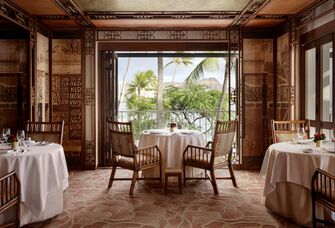 Dining room table with view