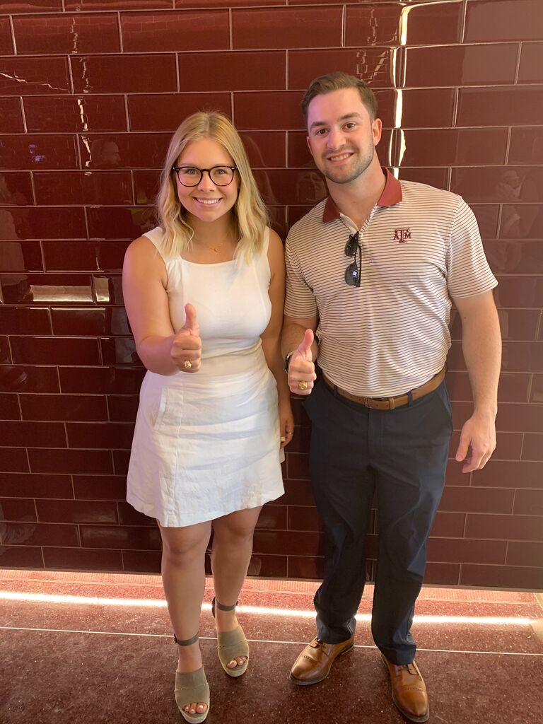 Kacey got her Aggie gold: Sponsored by Mom & Dad!