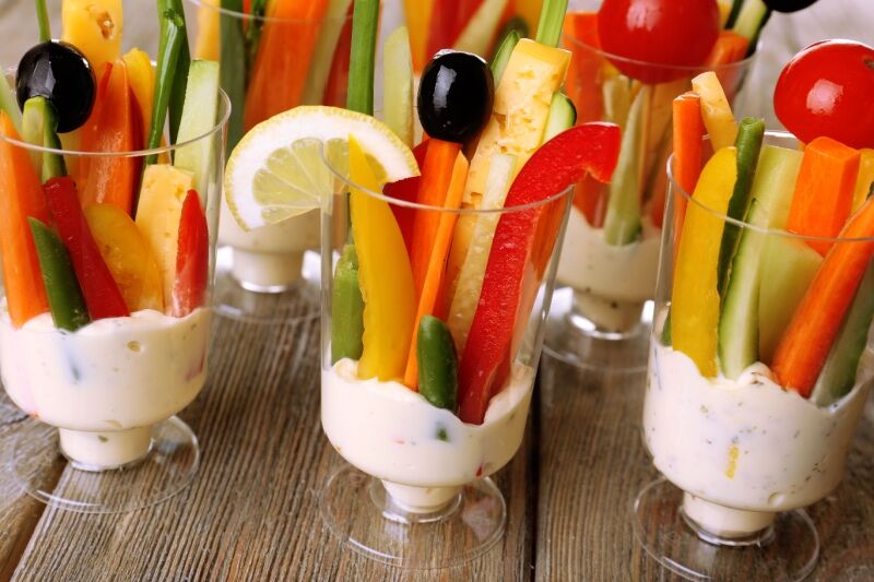 tennis themed party - volley veggie cups