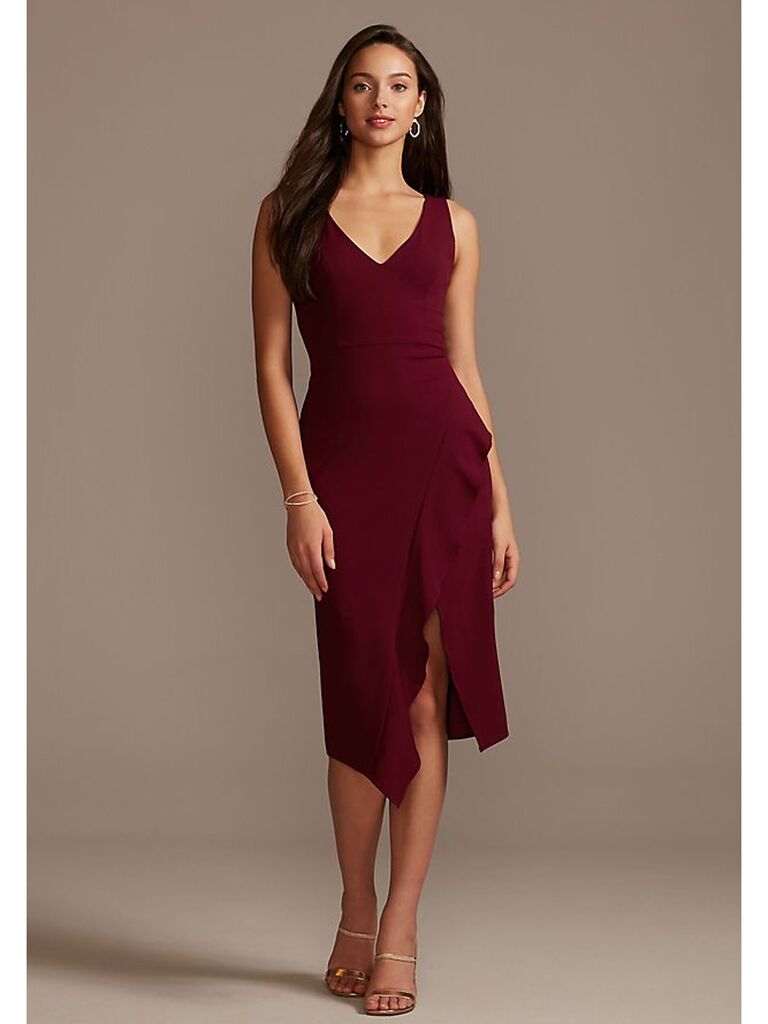 burgundy dress to wear to a wedding