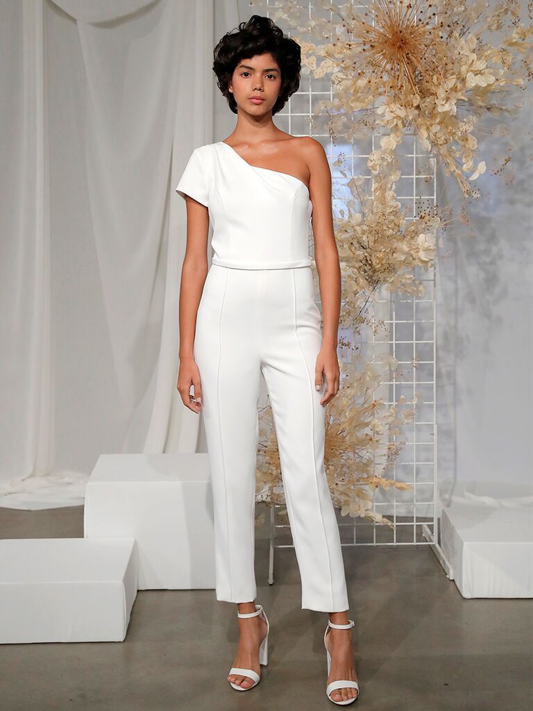 Amsale white jumpsuit online