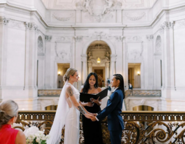 Couple's city hall elopement ceremony, how to elope