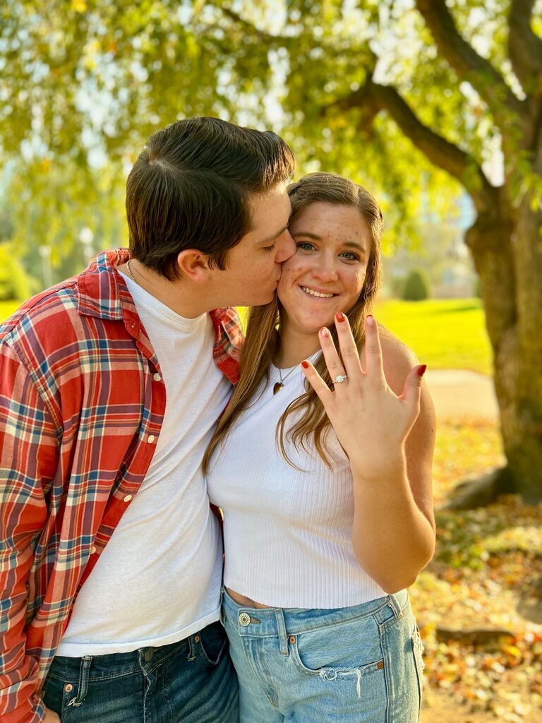 The day Justin proposed in the Boston Public Gardens 