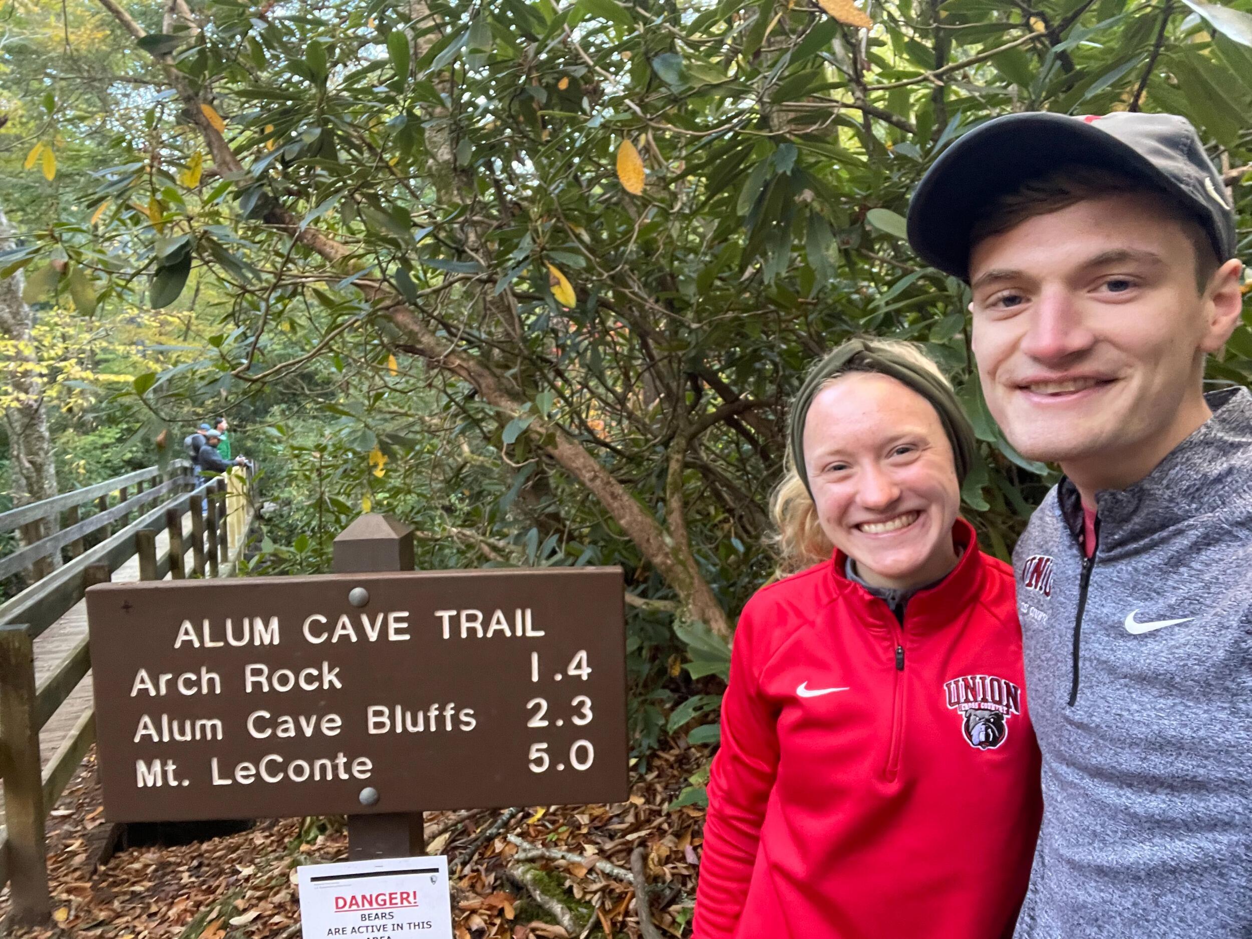 Ayla and Caleb hiking Mt. LeConte in the Smoky Mountains while staying with Caleb's family over fall break :)