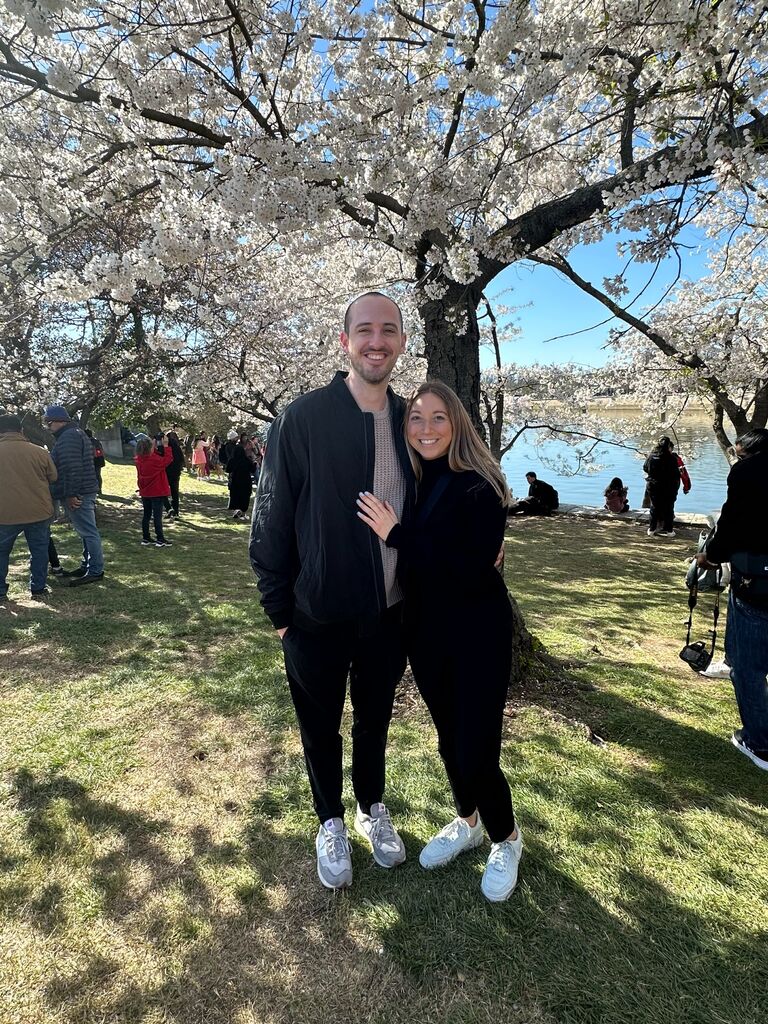 We went to the Cherry Blossom Festival. D.C. is one of our favorite date spots!