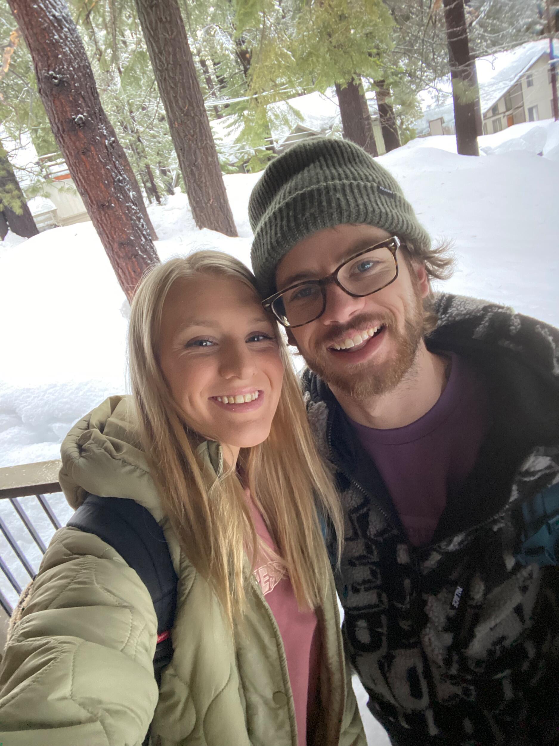Officially engaged! Also officially the most snowfall we’ve ever experienced within a week