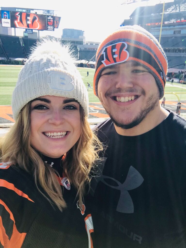 Our first NFL game together and Megan's first NFL game in general. Fun Fact, we made it on the Bud Light Camera on the scoreboard during the game.