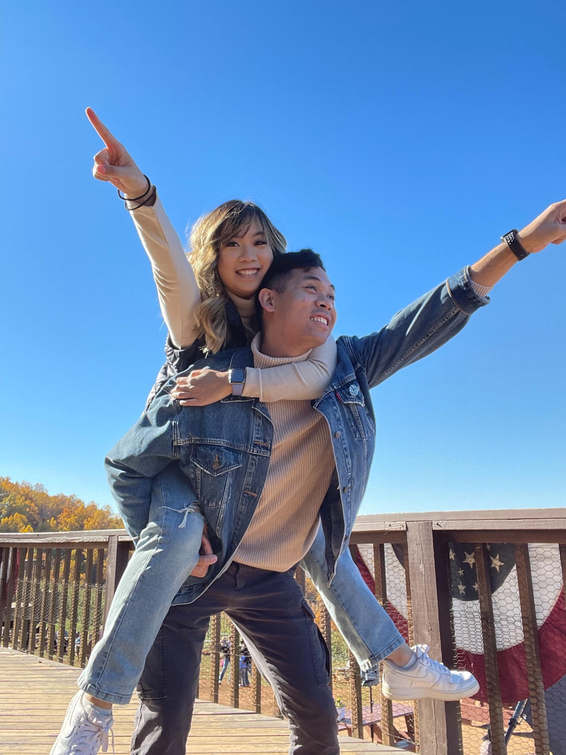 The two take off the "long-distance" adjective from their relationship after two years of dating through screens and traveling back-and-forth for weekend getaways with one another.