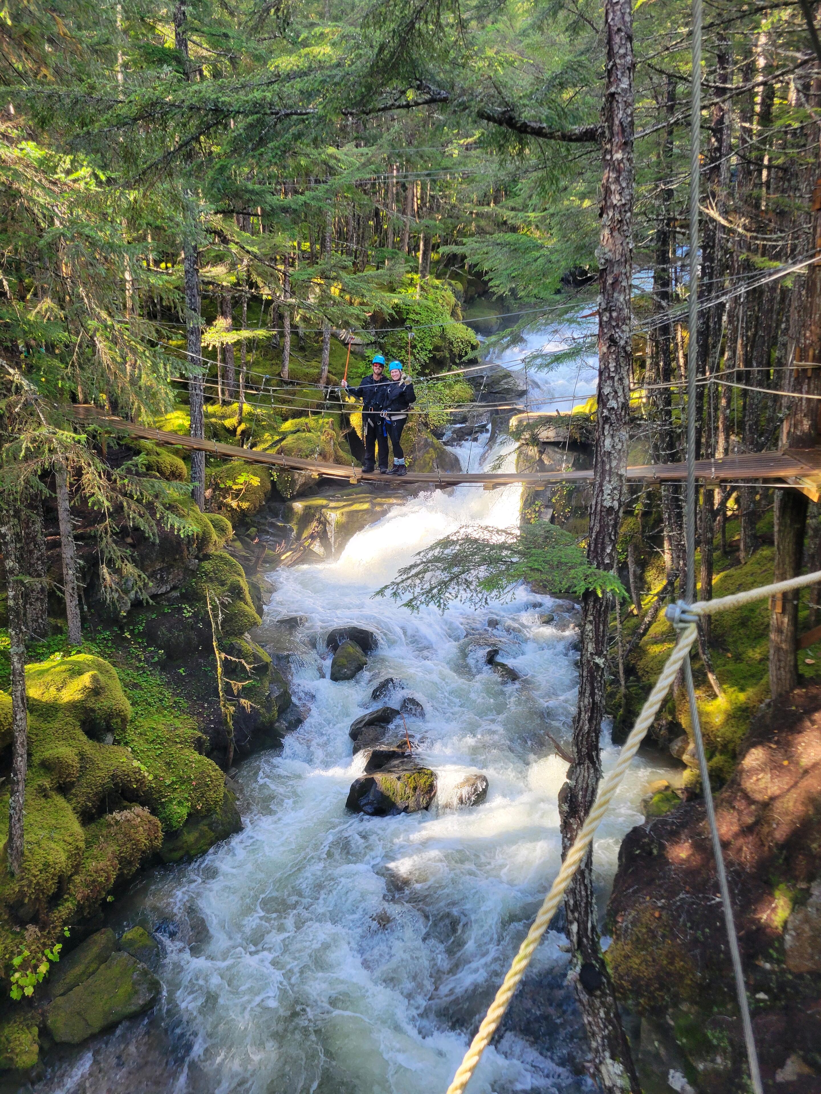 Ziplining over the Grizzy Falls 📍Skagway, Alaska. 
