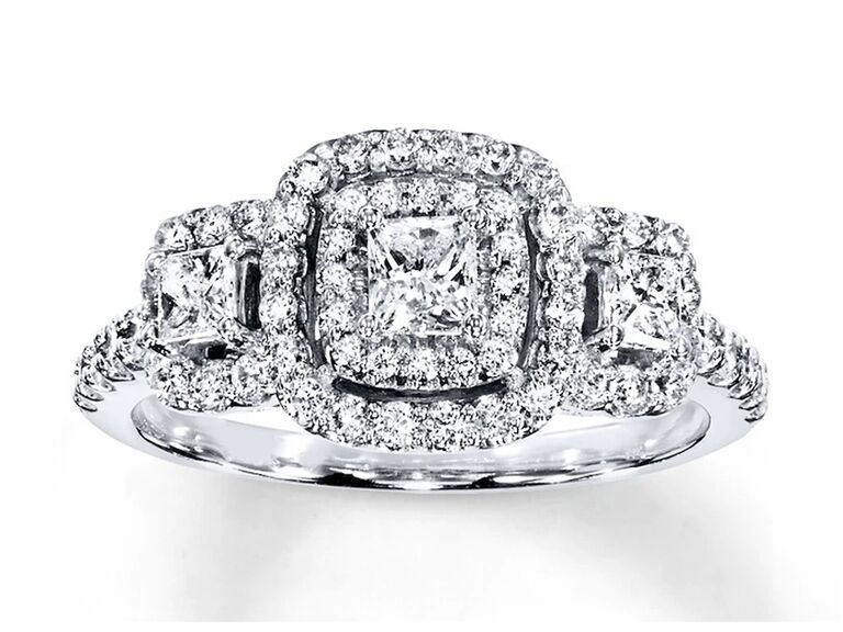 Diamond Bridal Set 3 carats tw Princess, Baguette & Round 14K