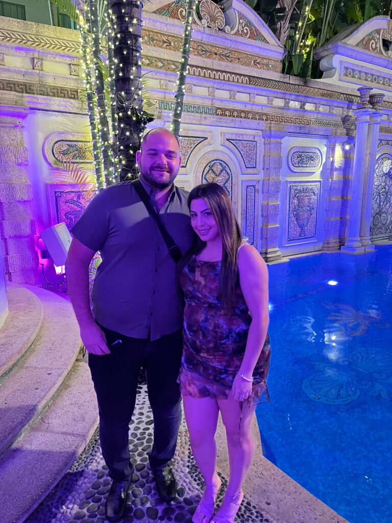 Our first trip together to Florida during the Christmas Holidays. John and I enjoyed delicious food at the Versace Mansion in Miami. 