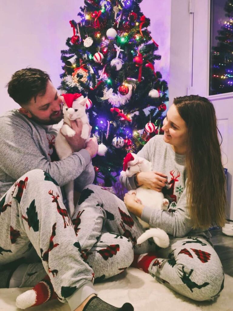 Enjoying Christmas in our first home, not knowing the following month we would be booking our wedding day!