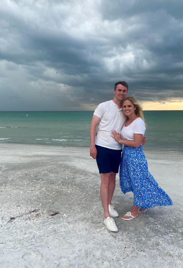 Our engagement day! While visiting Shannon's parents in FL, Mac took Shannon out for a date night. After a delicious meal at SeaGuini in Clearwater, Mac surprised Shannon with a walk along Sand Key Beach. With a storm rolling in, Mac asked a "random" photographer to quickly take our photo. He then got down on one knee and popped the question (while the not so random photographer continued to snap shots...thank you, Jane Donovan Photography)!
