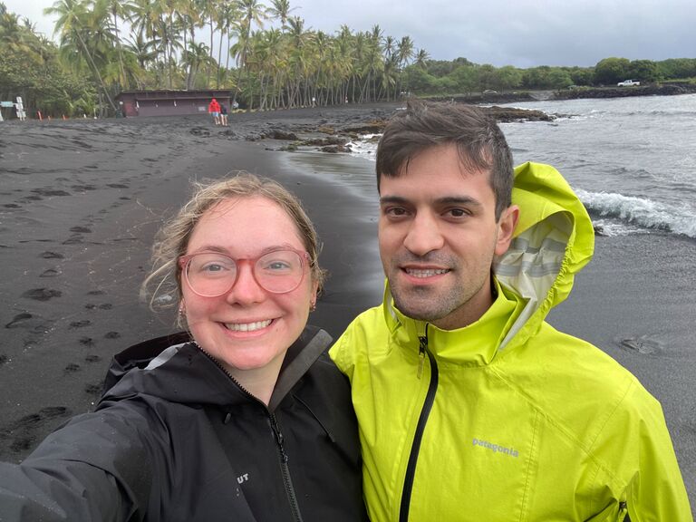 Black sand beach in Hawaii