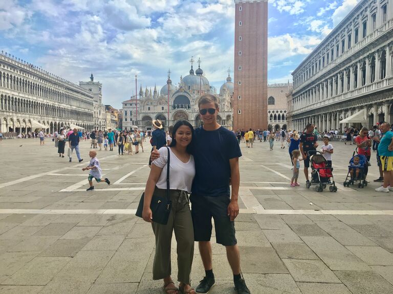First international trip together to Italy and England π«