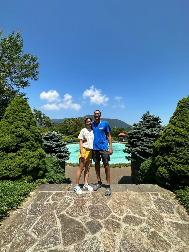 Engaged in Hakone Gora Park, Hakone, Japan 