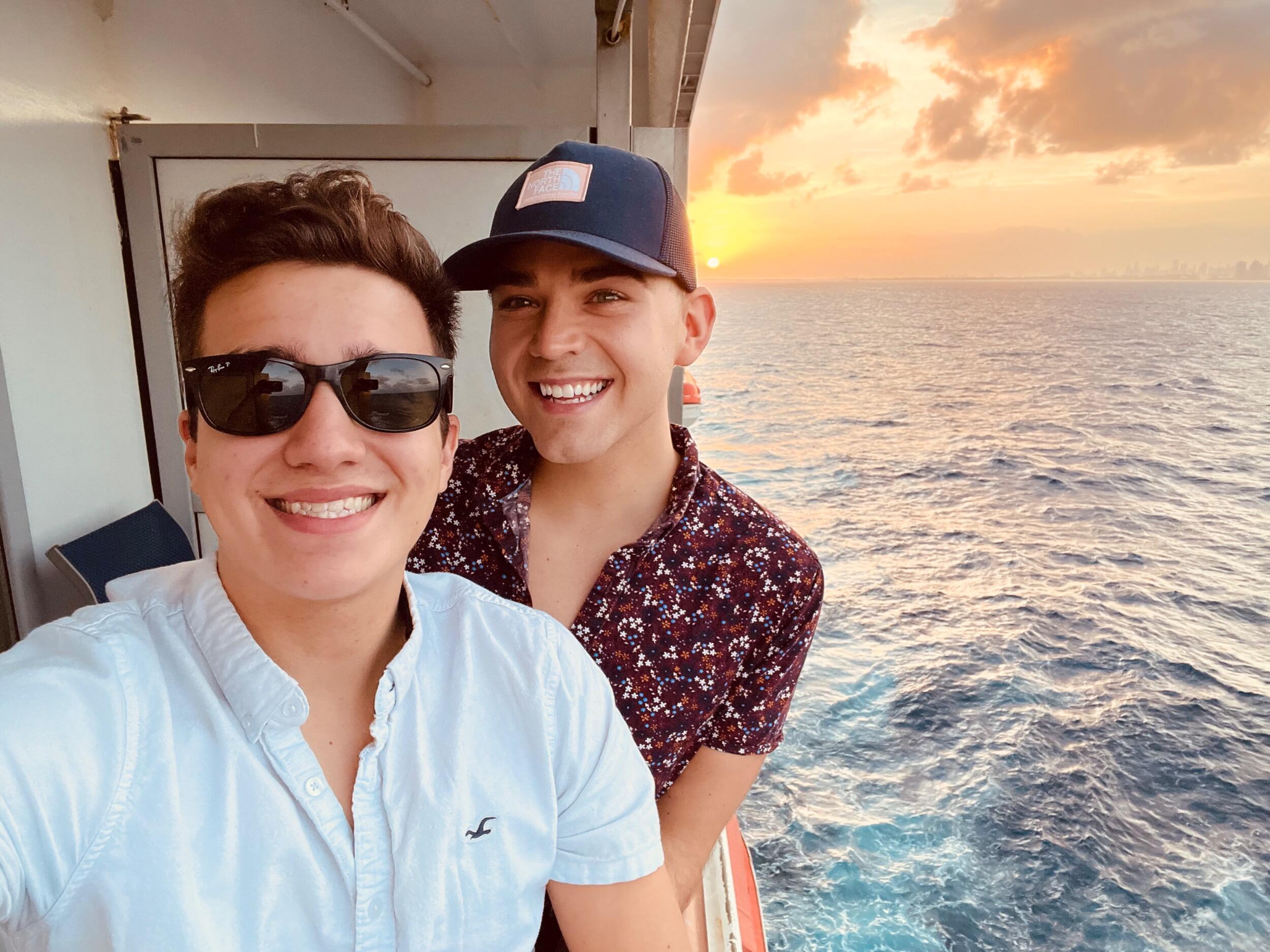 The first day of our cruise leaving the port in Miami, FL. 