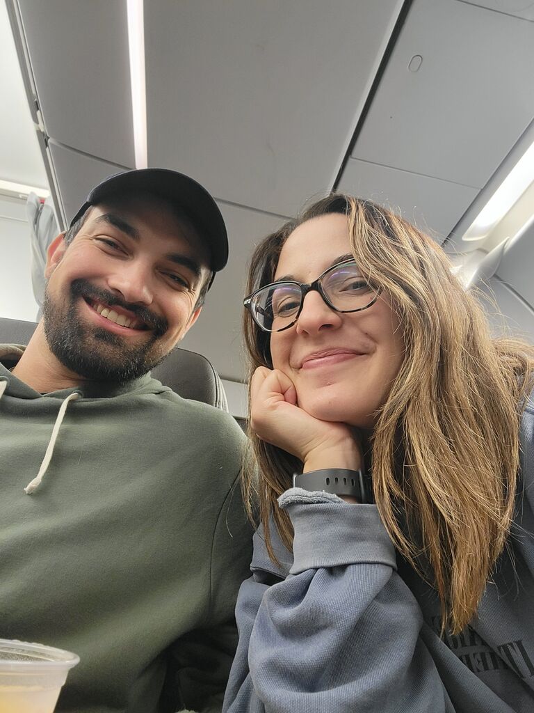 Our first flight together - Scottsdale here we come!