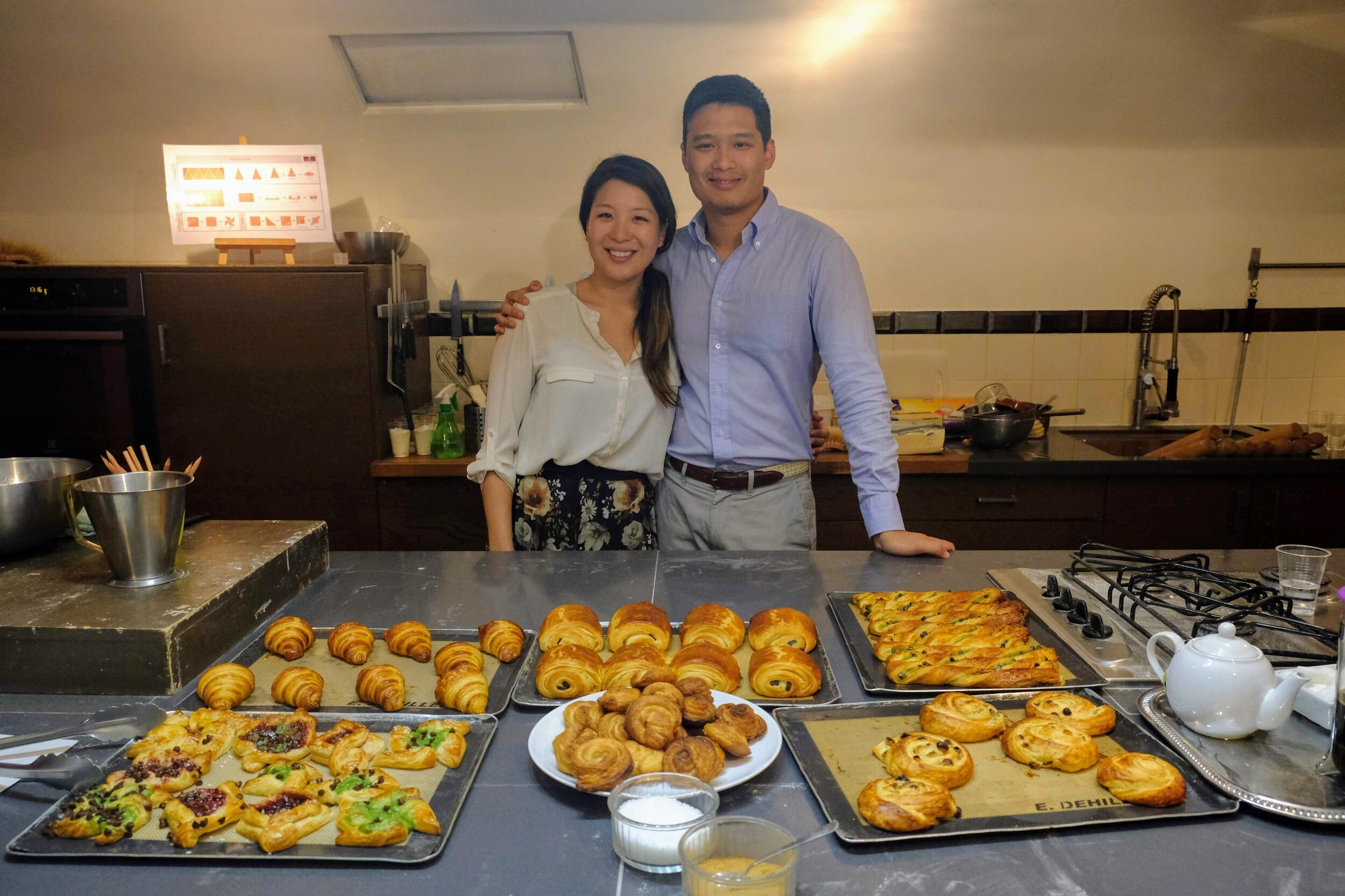 After a few days in Iceland, Cathy and Aaron flew to Paris. They enjoyed exploring the city and Bordeaux region. This was their first day, jumping straight from a redeye flight to a croissant baking class. 