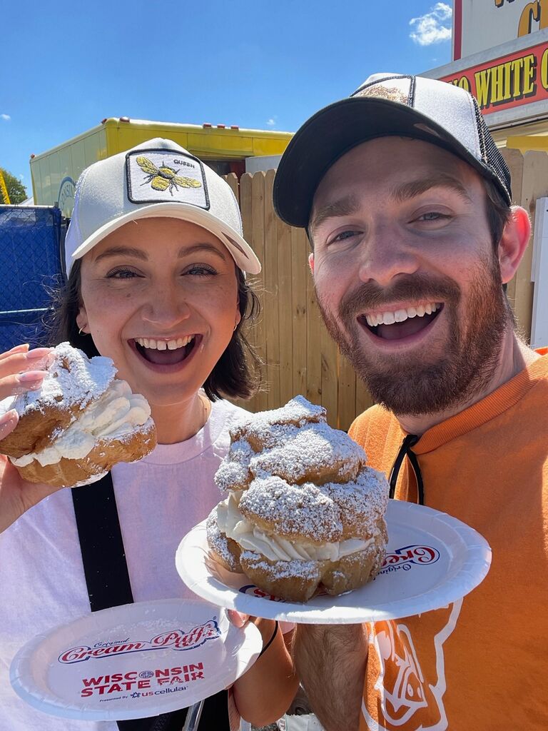 Becoming true Wisconsinites at the State Fair.