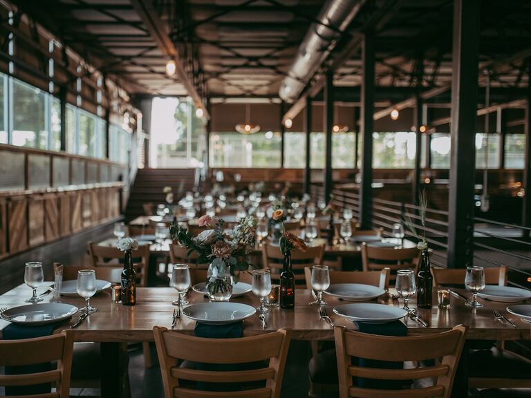 Industrial wedding reception space