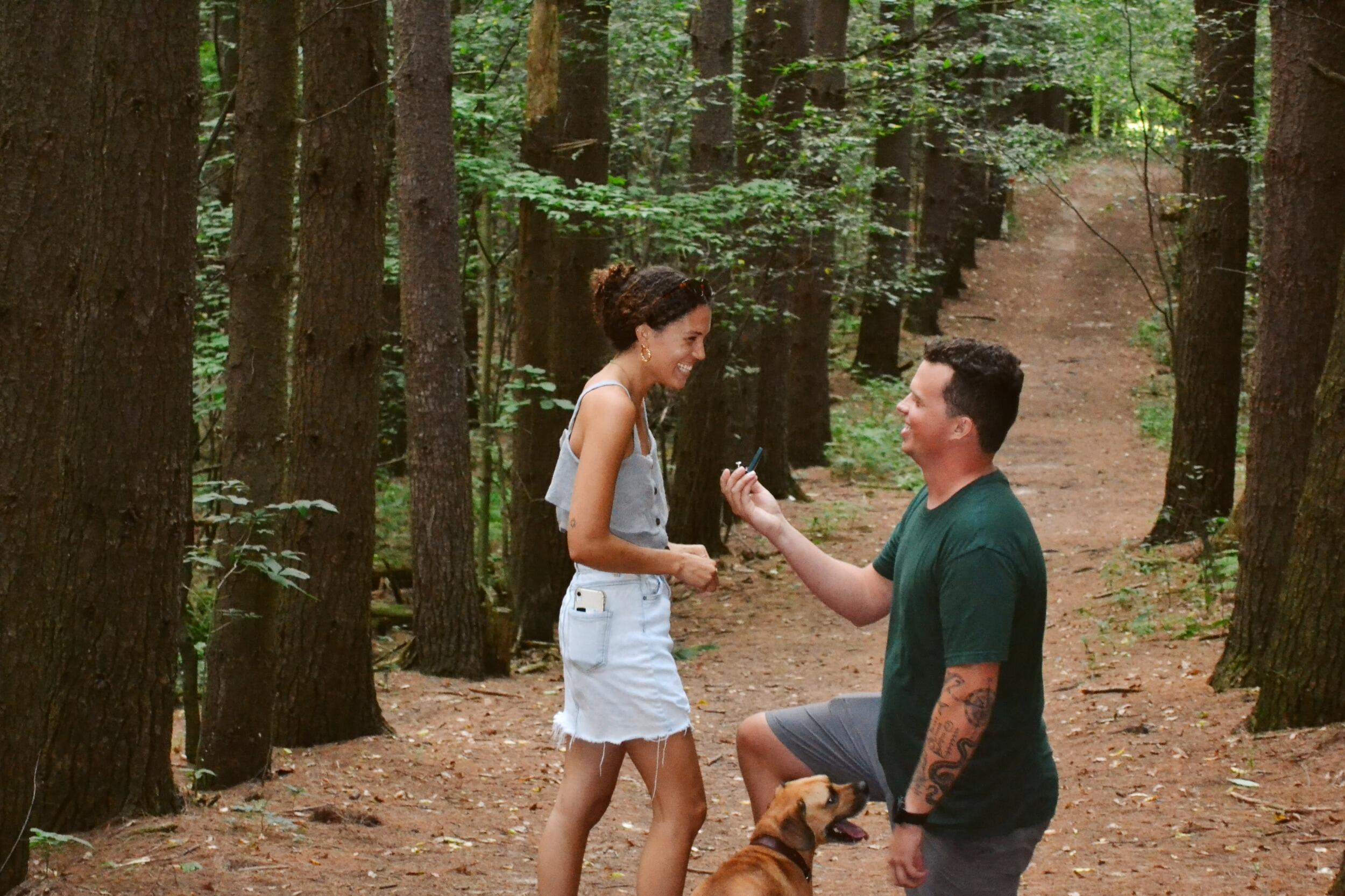 We got engaged at Woldumar Nature Center which is where we had our first date in May of 2015. 