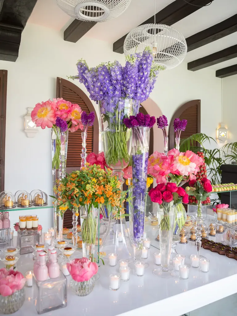 Eclectic Spring Flowers Dessert Table