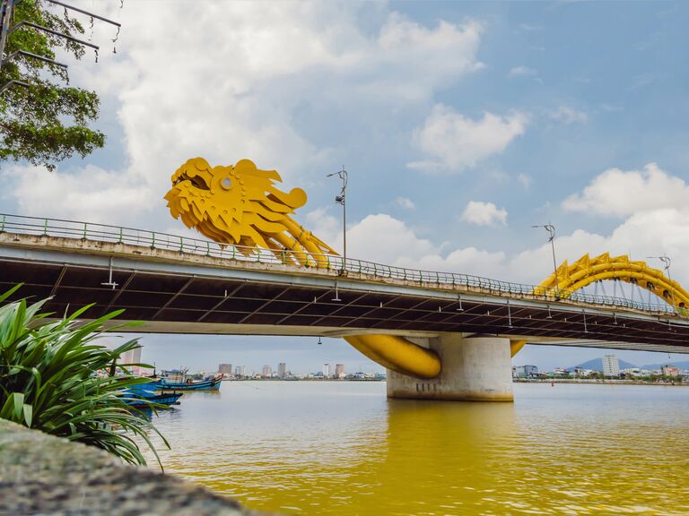 View of the Rong Bridge in Da Nang, Vietnam