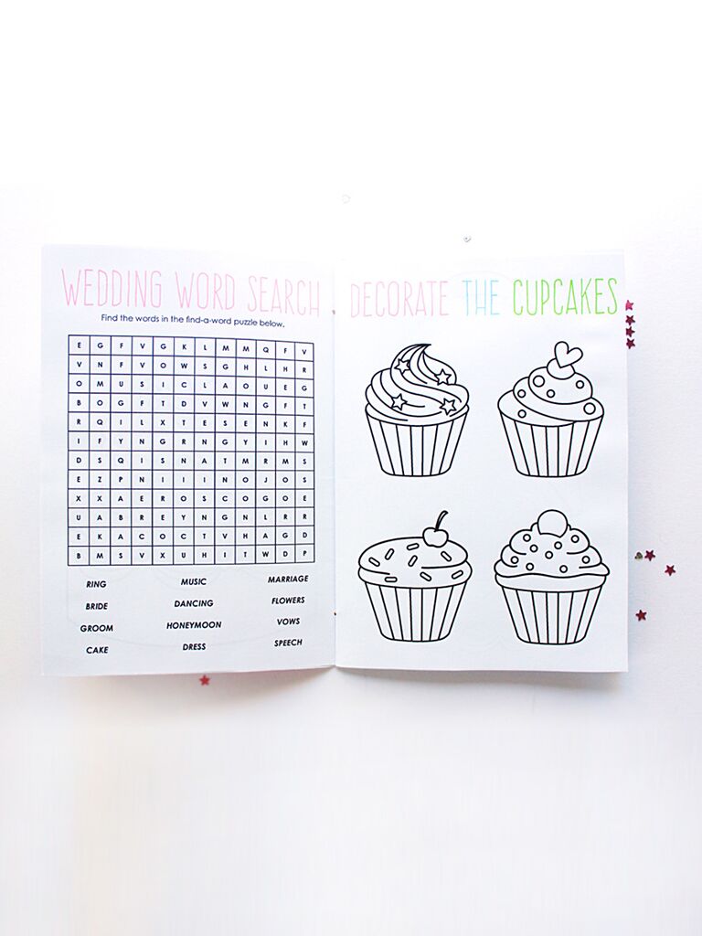 Kids' activity book printable for a wedding reception
