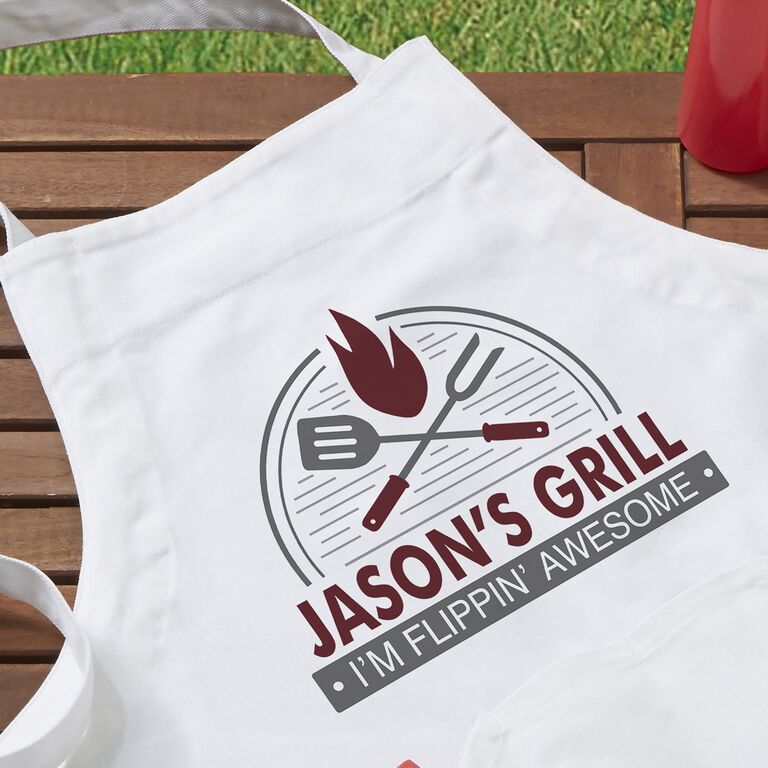 Personalized grill apron housewarming gift for couple