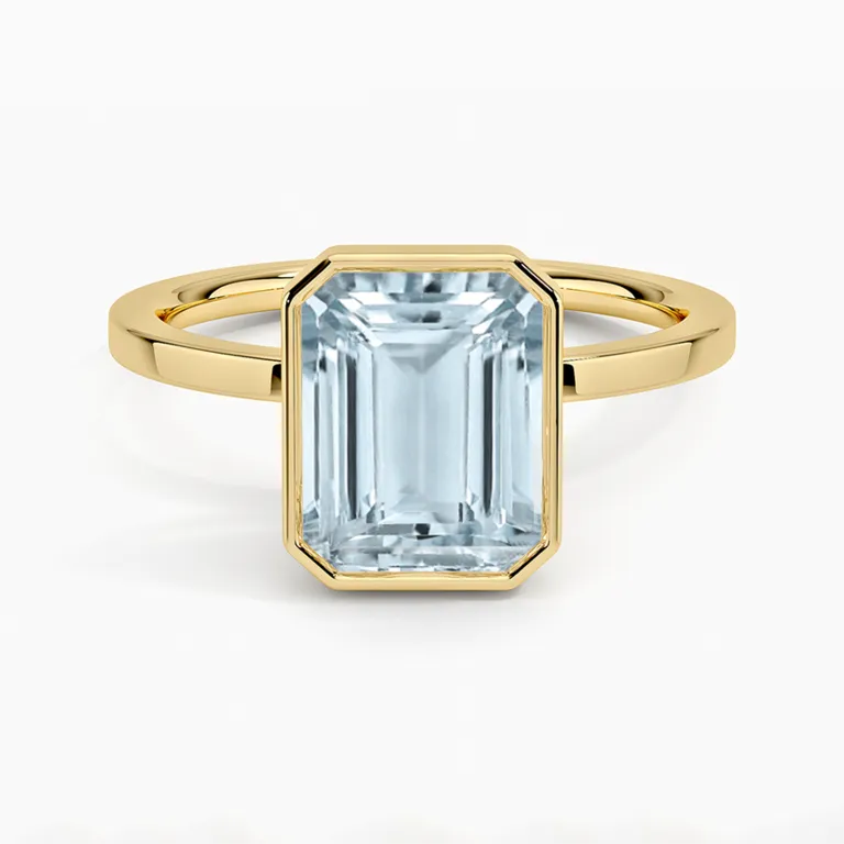 Aquamarine emerald solitaire engagement ring from Brilliant Earth